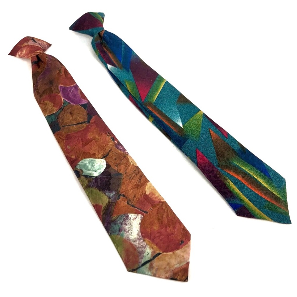Boys Clip-On  Multicolor Neck Ties (set of 2)